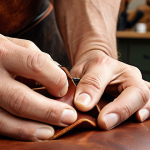 **Image Prompt:** Close-up shot of a craftsman's hands meticulously stitching full-grain, vegetable-tanned leather. Soft, natural light highlights the texture of the leather and the precision of the stitching. Focus on the tactile quality and the artisan's dedication to detail. In the background, blurred tools of the trade, showcasing Italian craftsmanship.