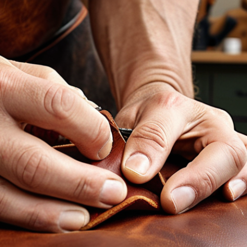 **Image Prompt:** Close-up shot of a craftsman's hands meticulously stitching full-grain, vegetable-tanned leather. Soft, natural light highlights the texture of the leather and the precision of the stitching. Focus on the tactile quality and the artisan's dedication to detail. In the background, blurred tools of the trade, showcasing Italian craftsmanship.